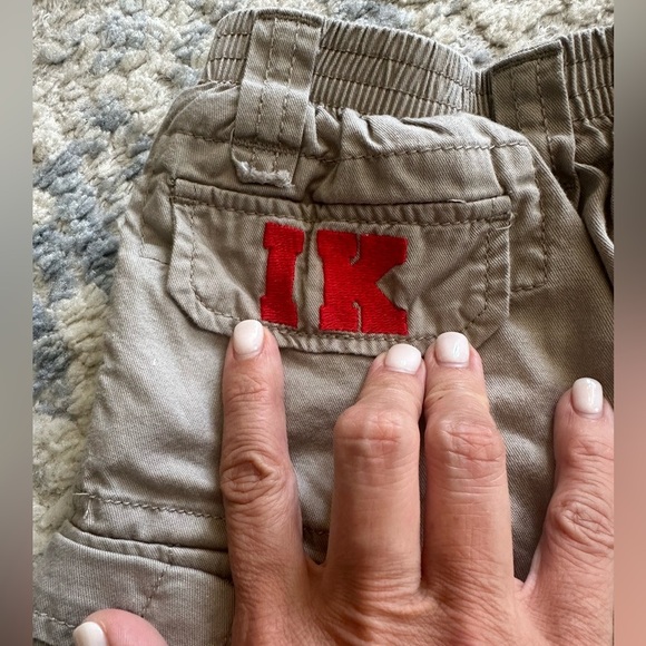 IKKS Khaki Cargo Pants Boys Embroidered Utility Pockets Size 18M - Picture 4 of 7
